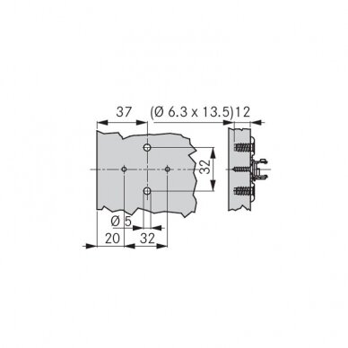 1D cross mounting plate, 4-point fixing 7