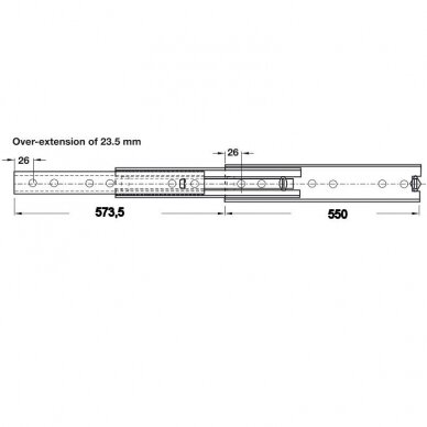 Ball bearing runners, Full extension, load bearing capacity up to 140 kg 2