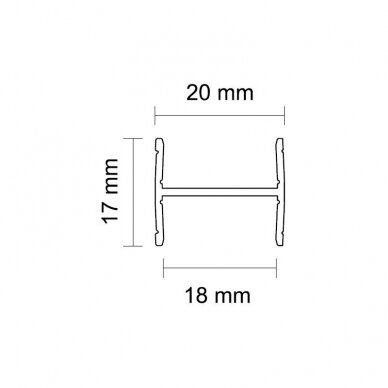 Профиль H формы для систем 18 mm 1