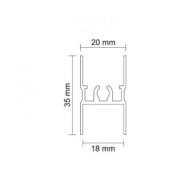 H shape profile for 18 mm systems, fixed with screws 1