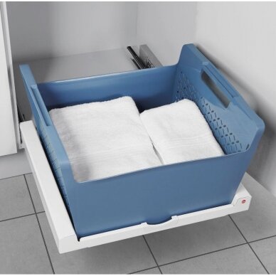 Pull-out shelf with plastic basket for laundry 5