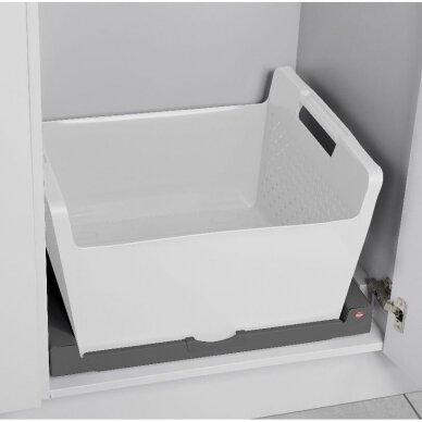 Pull-out shelf with plastic basket for laundry 4