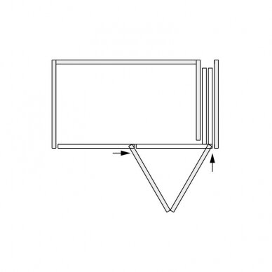 Sulankstomų nuo paspaudimo įvažiuojančių durų sistema "Folding Concepta III PUSH" 2 durims 3