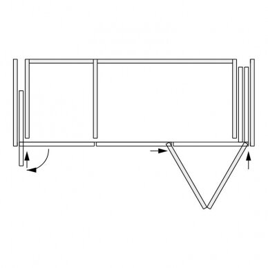 Sulankstomų nuo paspaudimo įvažiuojančių durų sistema "Folding Concepta III PUSH" 3 durims 3