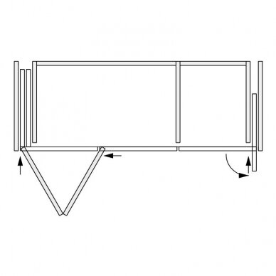 Sulankstomų nuo paspaudimo įvažiuojančių durų sistema "Folding Concepta III PUSH" 3 durims 5