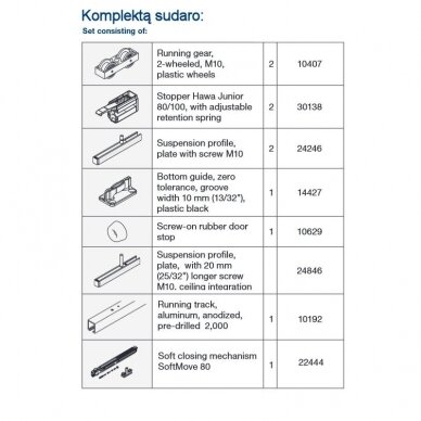 Lükanduste süsteem Hawa Junior 80B, lakke paigaldatava siiniga 3