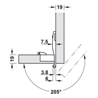 Architectural hinge, "REGULA SM" 2