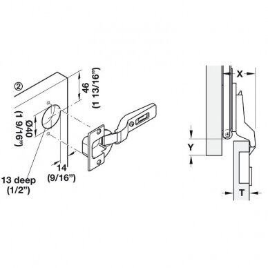 Крепежный комплект Slido F-Park71 16A, для вкладной двери 2