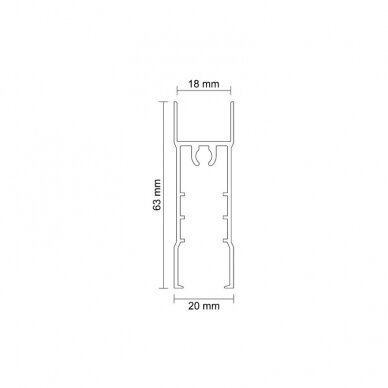 Horizontalusis apatinis profilis 16 mm ir 18 mm sistemoms 1