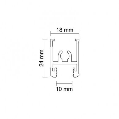 Poziomy profil górny do systemów 10 mm 1