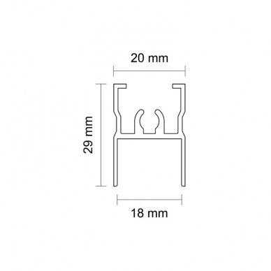 Horisontaalne ülemine profiil 16 mm ja 18 mm süsteemidele 1