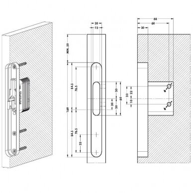 Cabinet hangers 821 mounted in the side panel 1