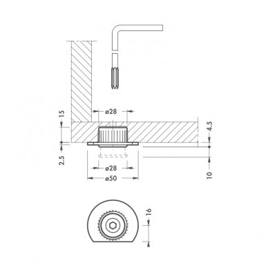 Fastened to milled slots support 304 1