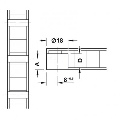 Cabinet connector, Tab 18, without locking facility 1