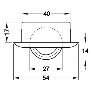 Furniture castor, load-bearing capacity 50 kg, without braking function 1