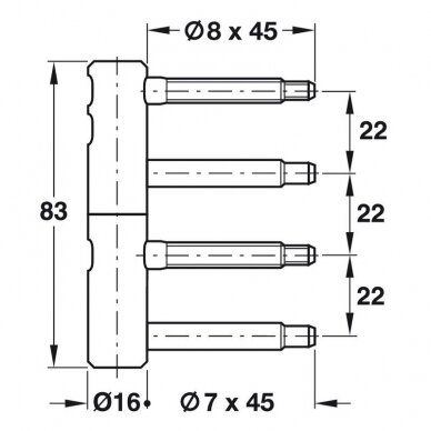 Drill-in hinges 16 mm 1