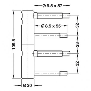 Drill-in hinges 20 mm 1