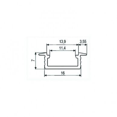 LED profile for recess mounting Groove 1