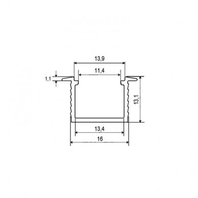 Iebūvējams LED profils Maxi Groove 1