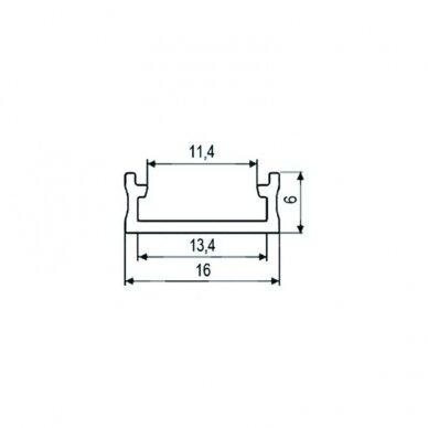 LED profile surface mounting Surface, set with cover 1