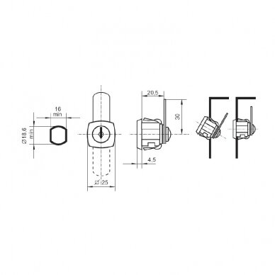 Cam lock for metal furniture 1