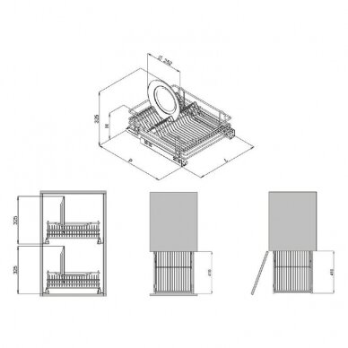 Pull out dish rack - drawer 1