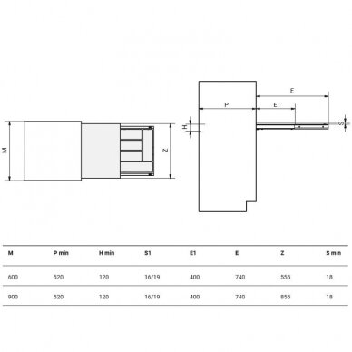 Pull-out column top with cutlery tray "UNIVERSAL BOX" 3