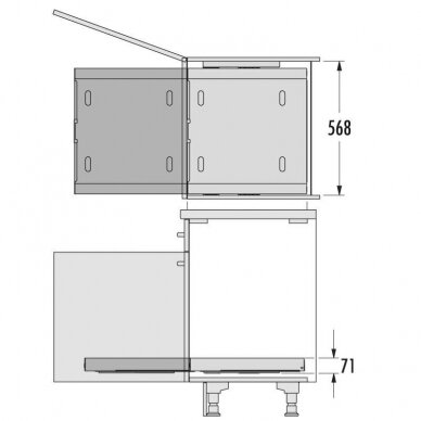 Pull-out shelf with plastic basket for laundry 2