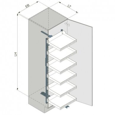 Pull-out shelf system for high cabinets "PLENO" with "FIORO" 3