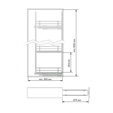 Pull-out system „MENAGE CONFORT“ for narrow cabinet 3