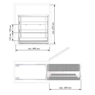 Izvelkams grozs mājsaimniecības priekšmetiem FLAT 1