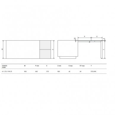 Pull-out peninsula with legs "VOILA FLAG" 4