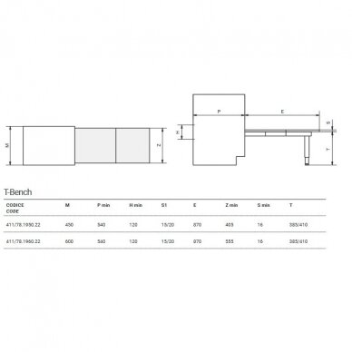 Выдвижная скамья "T-BENCH" 2