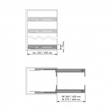 Pull-out basket set CHIC, low 1