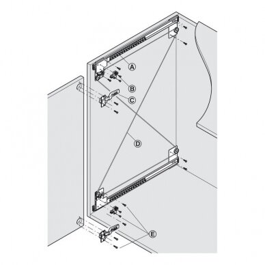 Wooden pivot sliding doors, Slido F-Park71 16A, set 4