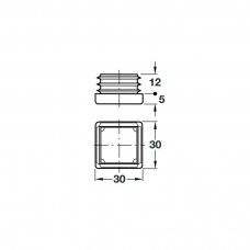 Kamštis plastikinis, 30x30 mm, juodas