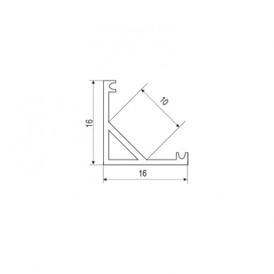 LED profile for corner installation 16x16 1