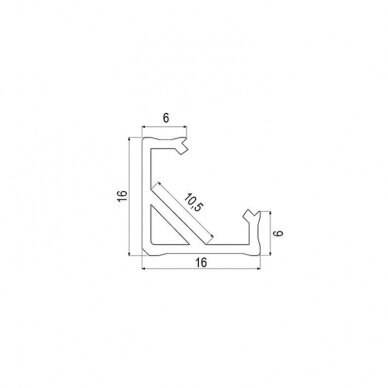 Kampinis LED profilis Corner 45 1