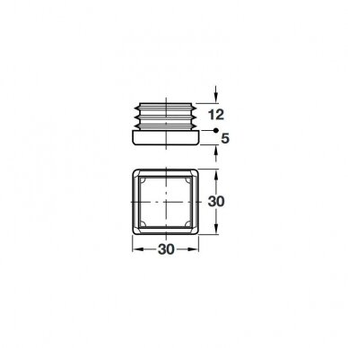 Square plug press fit into square tubes, 1.5-2 mm gauge 1