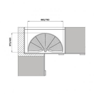 Corner carousel (half) for 800/900 mm cabinets 2