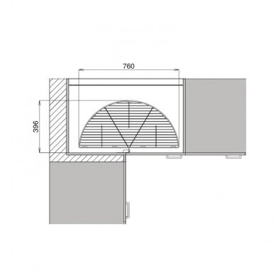 Karuselė pusinė 900 mm spintelei 2