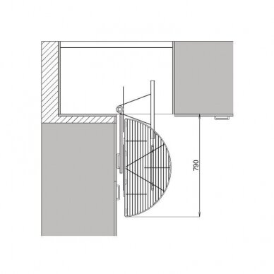 Karussell 1/2 , 900 mm kapile, väljatõmmatav 2