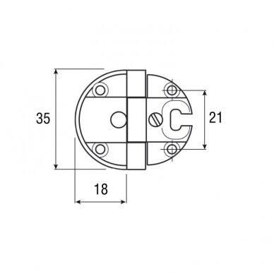 Zamak hinge for full inset doors with joint diam. 6 mm 1