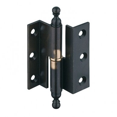 Drill-in hinge, brass, with decorative finial