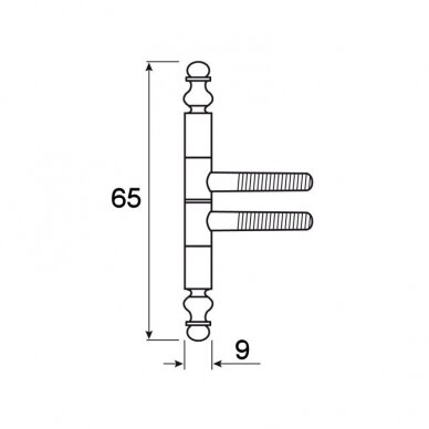 Iron hinge for small doors. Suitable for doors with rabbet and for full inset doors. 1