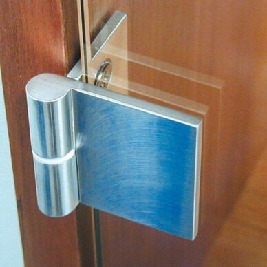 Glass door hinge, for glass/wood constructions 2