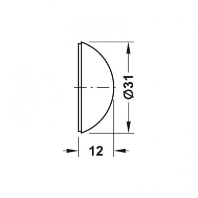 Klijuojamas plastikinis durų stabdis, 32 mm 1