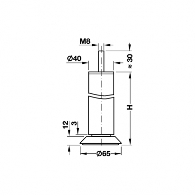 Furniture foot, with height adjustment 1