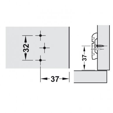 Cruciform mounting plate, Metallamat A, height adjustment via slot 1