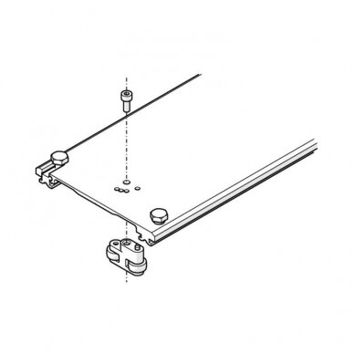 Holder 110 mm, for two doors